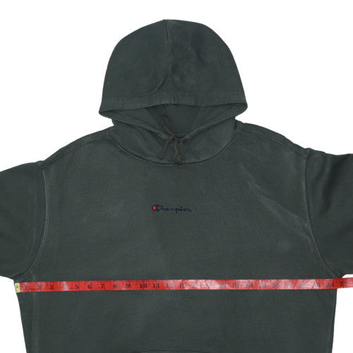 Champion Men's Green Pullover Hoodie Medium Embroidered Logo