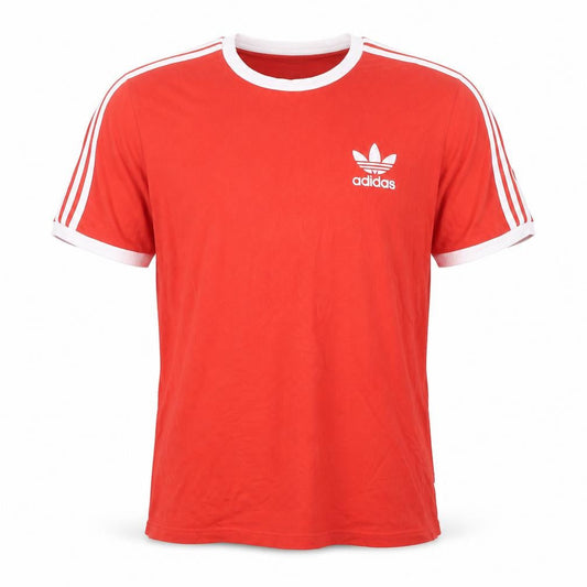 Adidas Men's Red Short Sleeve Crew Neck T-Shirt Size L 100% Cotton