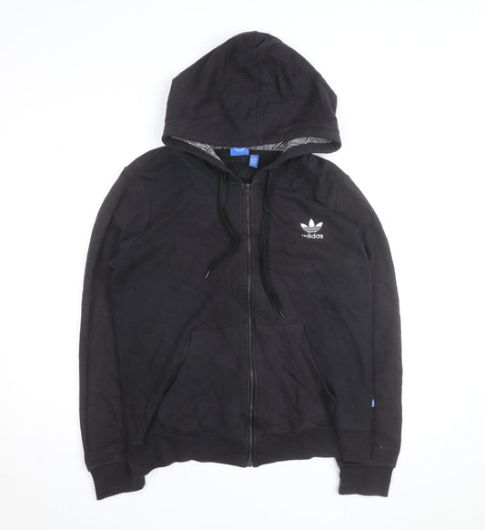 Adidas Men's Black XL Full Zip Hoodie with Logo and Pockets