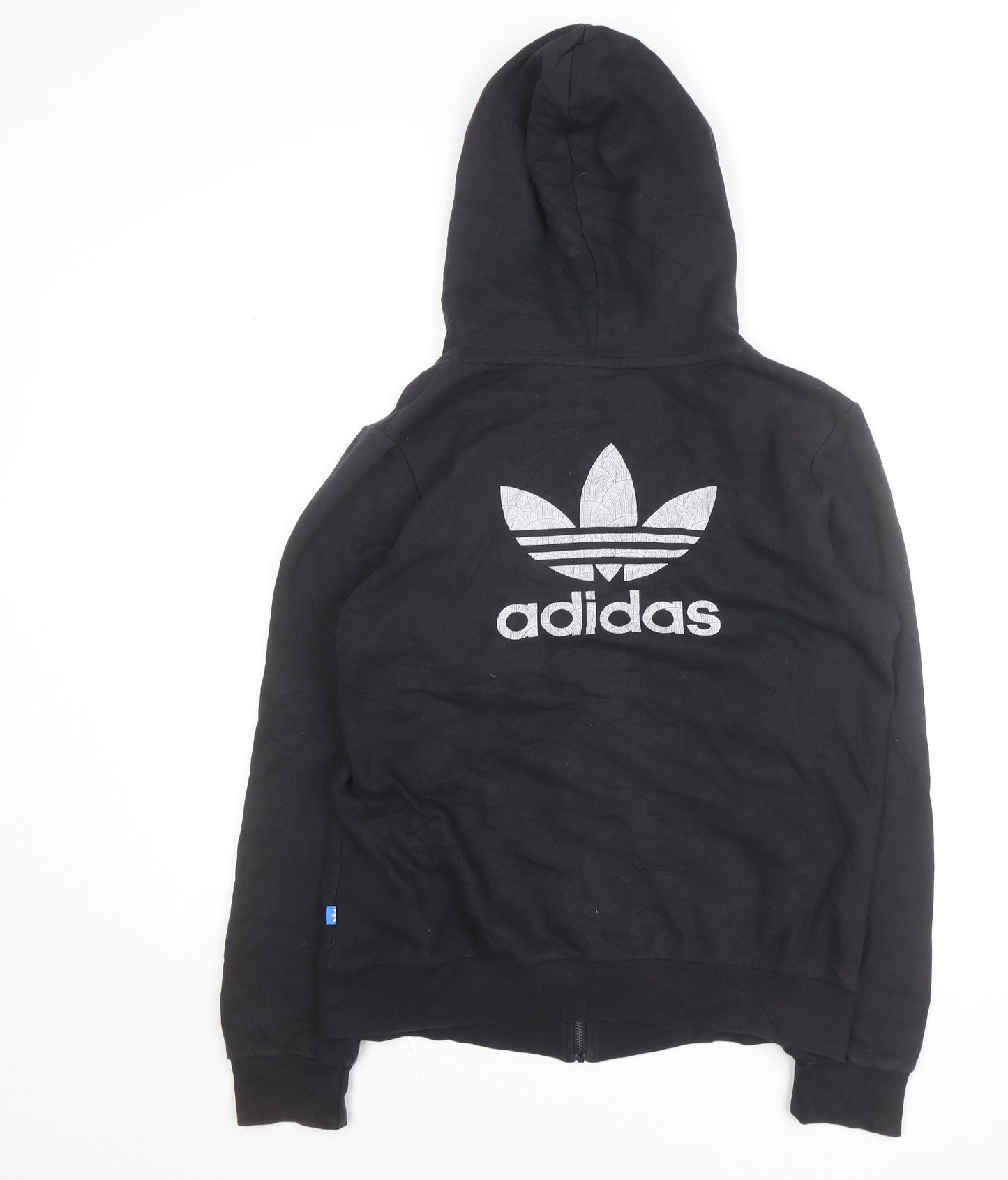 Adidas Men's Black XL Full Zip Hoodie with Logo and Pockets