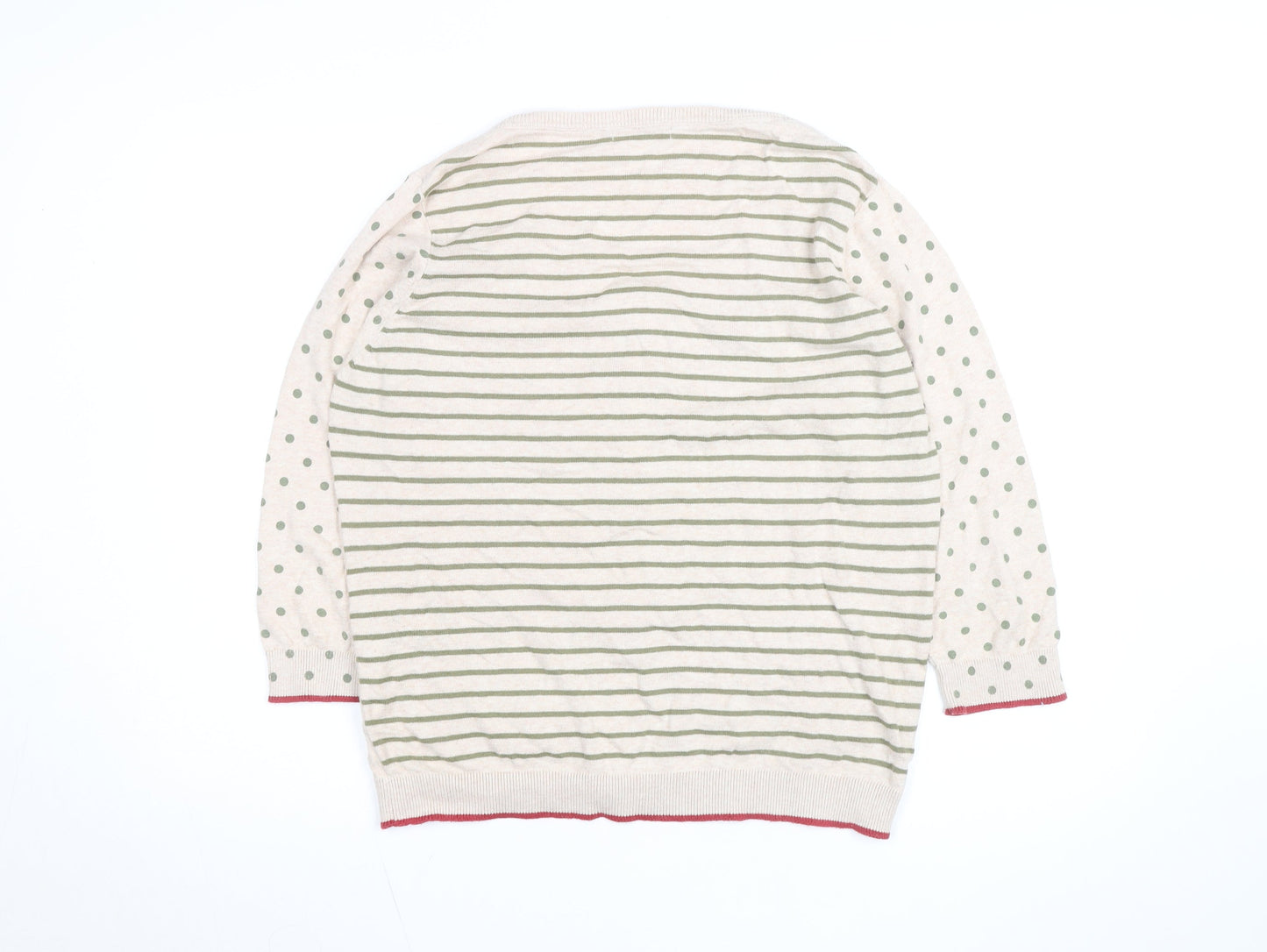 Marks and Spencer Per Una Womens Beige Floral Striped Cardigan M