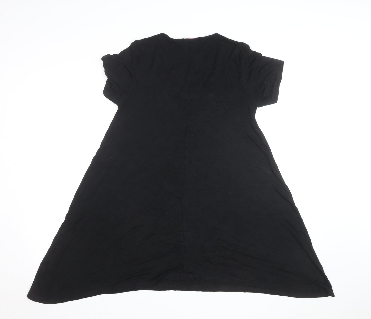Novalee Women Black V-Neck Be Kind T-Shirt Dress Size 14