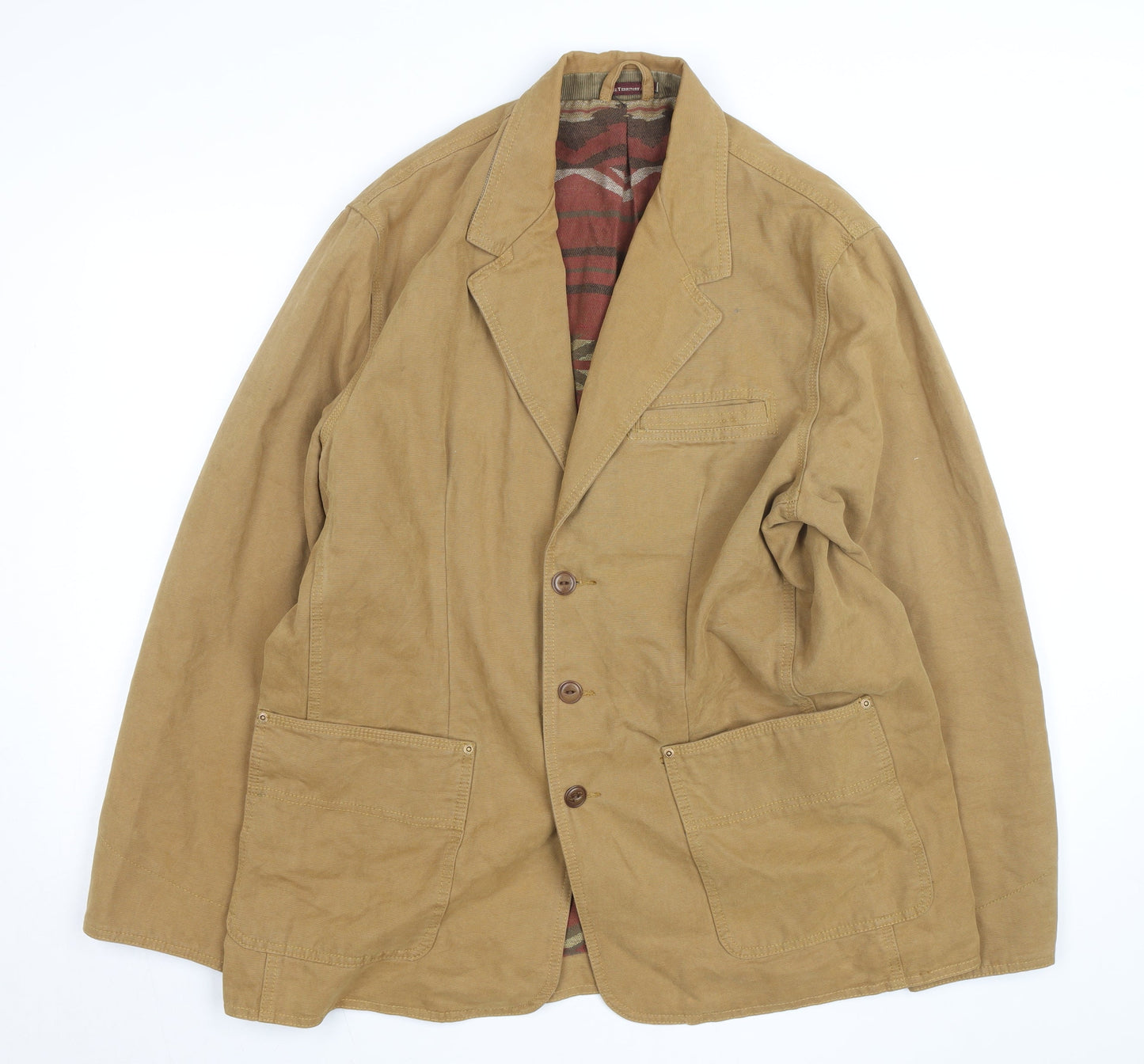 The Territory Ahead Men's Brown Cotton Blazer Jacket L