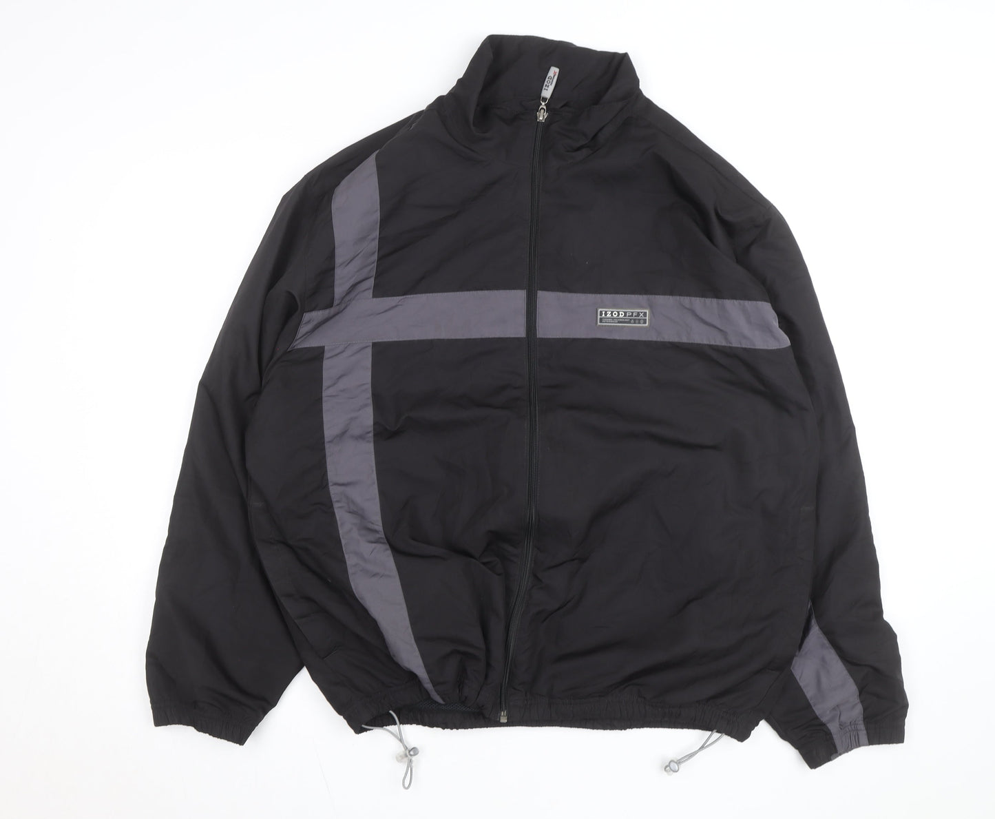 IZOD PerformX Men's Black L Windbreaker Jacket Polyester Outdoor