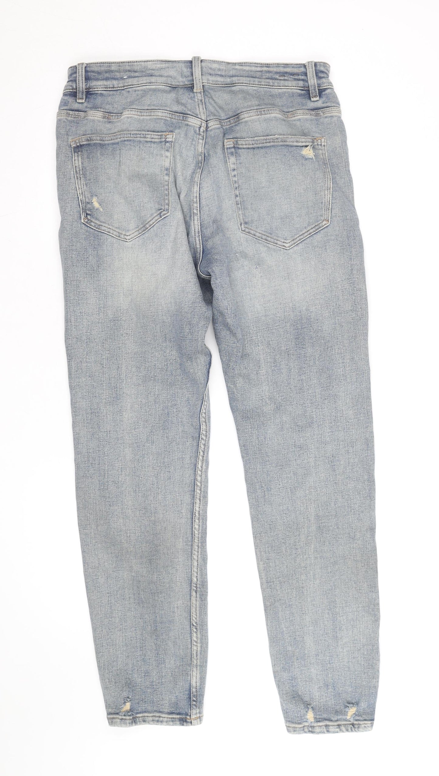 ZARA Men's Blue Distressed Straight Denim Jeans Size 32