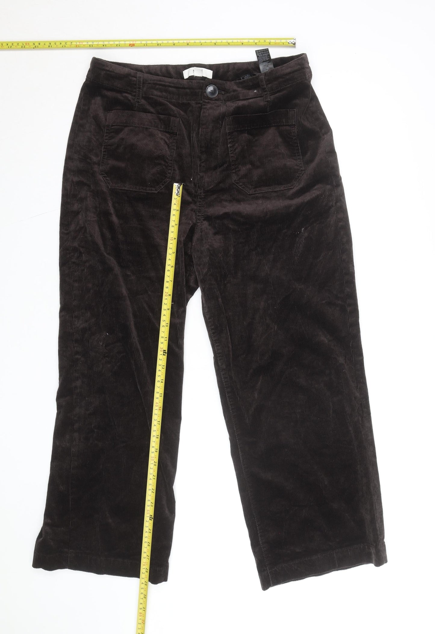 Marks and Spencer Women's Brown Corduroy Straight Trousers Size 16