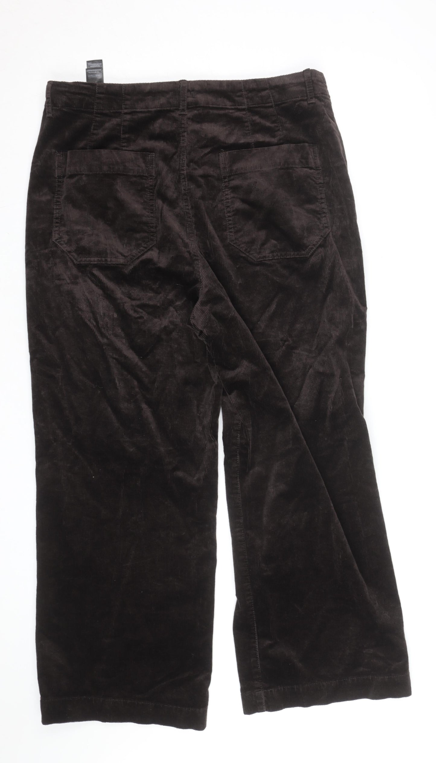 Marks and Spencer Women's Brown Corduroy Straight Trousers Size 16