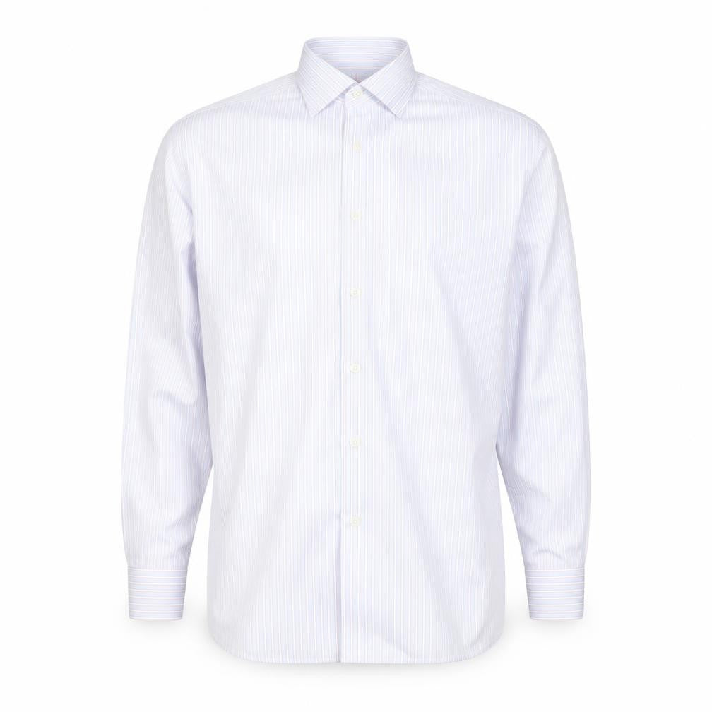 Olymp Luxor Men's Blue Striped Slim Fit Long Sleeve Button-Up Shirt 17in 43