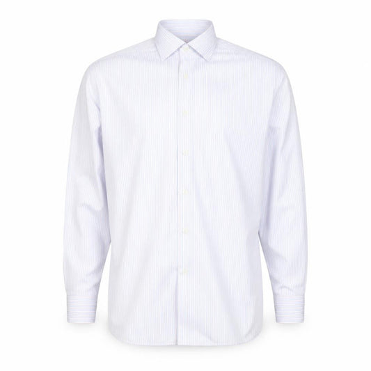 Olymp Luxor Men's Blue Striped Slim Fit Long Sleeve Button-Up Shirt 17in 43