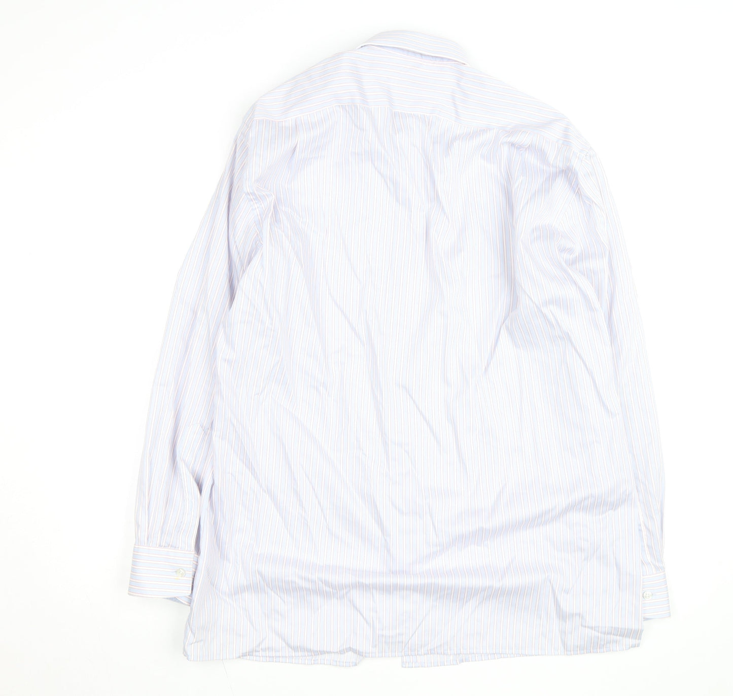 Olymp Luxor Men's Blue Striped Slim Fit Long Sleeve Button-Up Shirt 17in 43