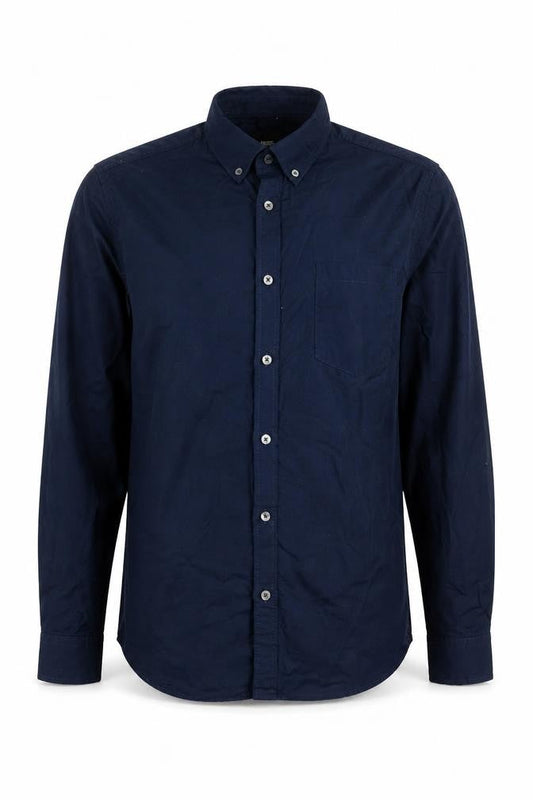 Burton Menswear London Men's Blue L Button-Down Cotton Shirt