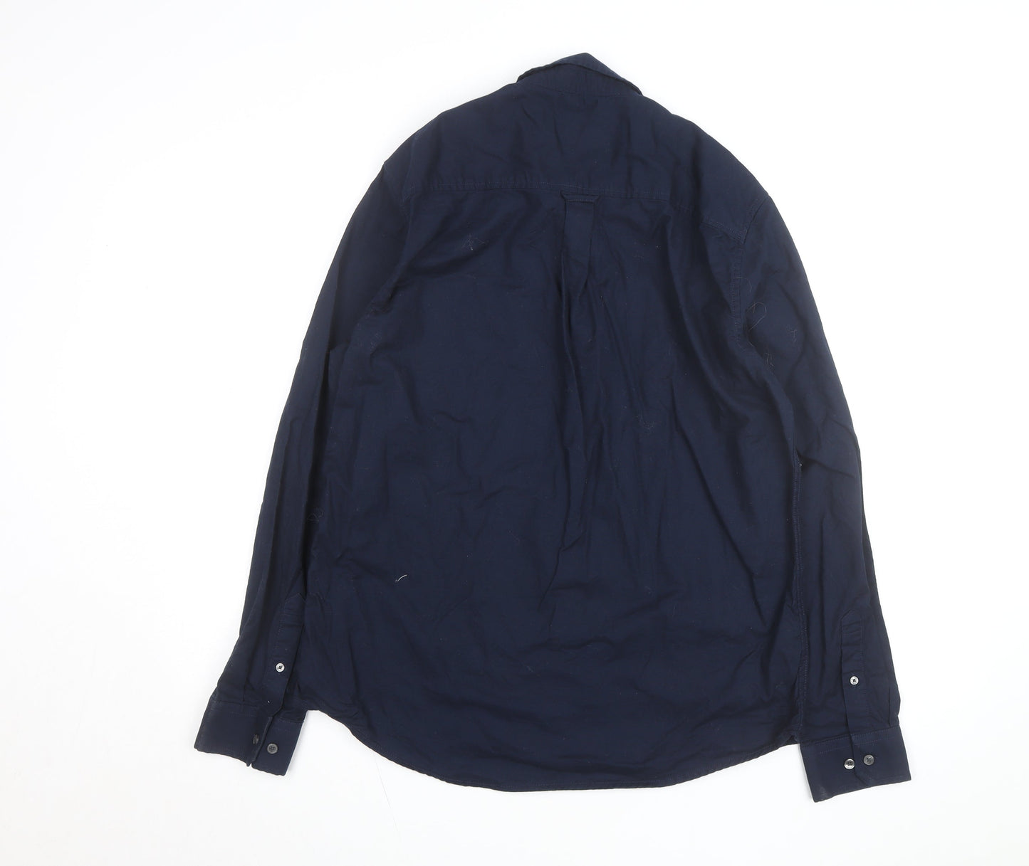 Burton Menswear London Men's Blue L Button-Down Cotton Shirt