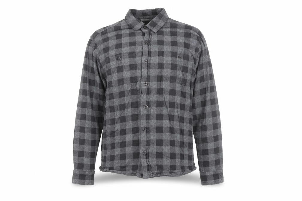 Tailor Vintage Men's Grey Checked Flannel Slim Fit Shirt L