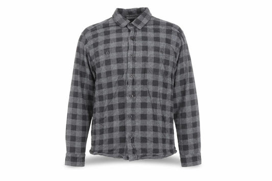 Tailor Vintage Men's Grey Checked Flannel Slim Fit Shirt L