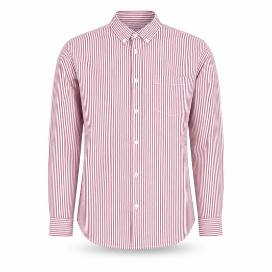 Springfield Men Red Striped Button-Down Cotton Shirt XL Slim Fit
