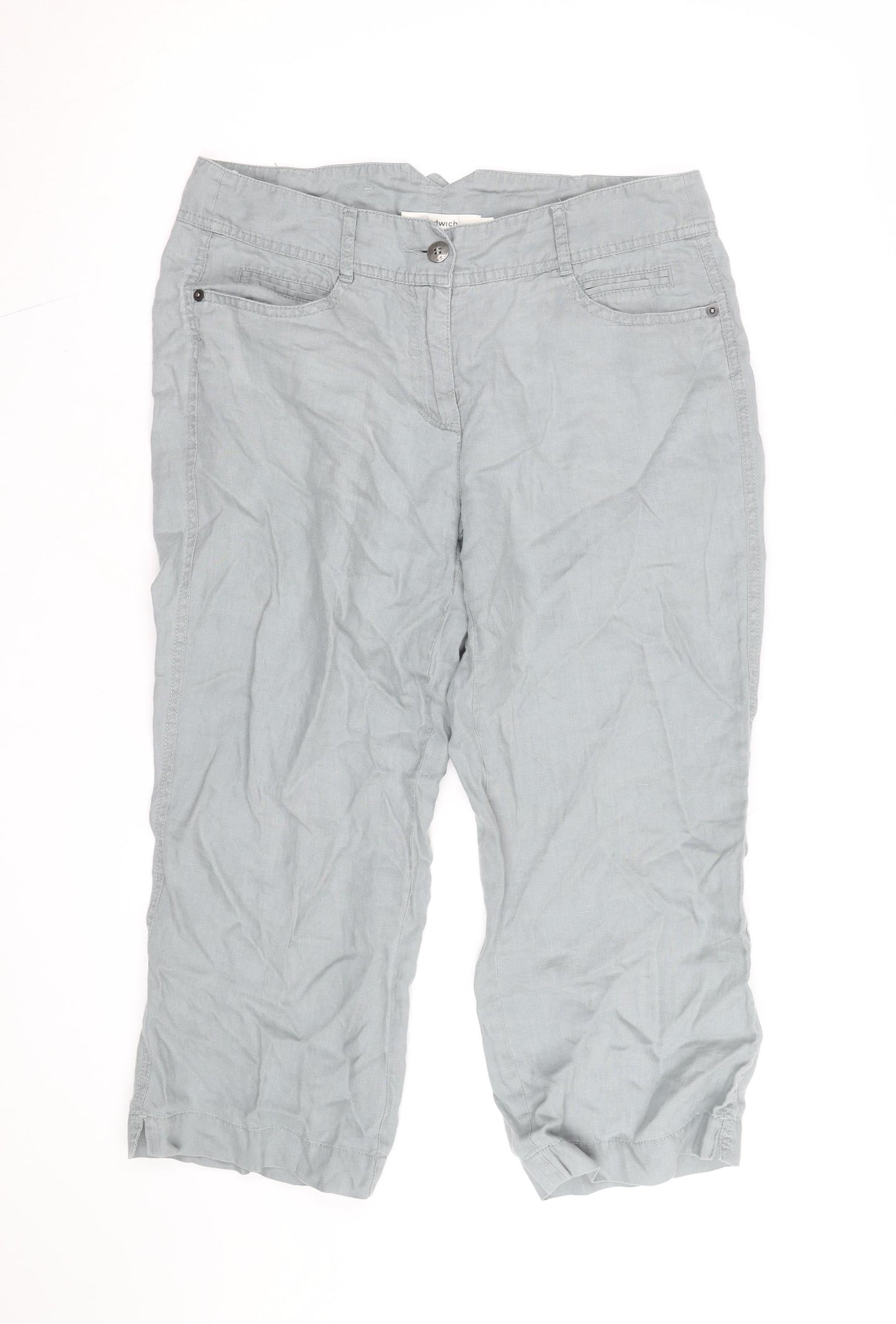 Sandwich Women’s Grey Cotton Linen Cargo Shorts Size 10