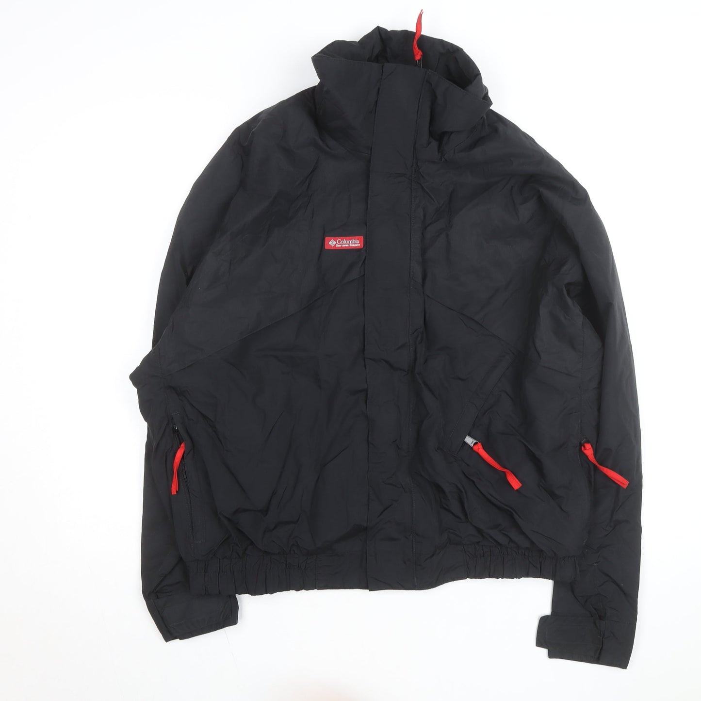 Columbia Men's Black L Windbreaker Nylon Jacket Outdoor Lined