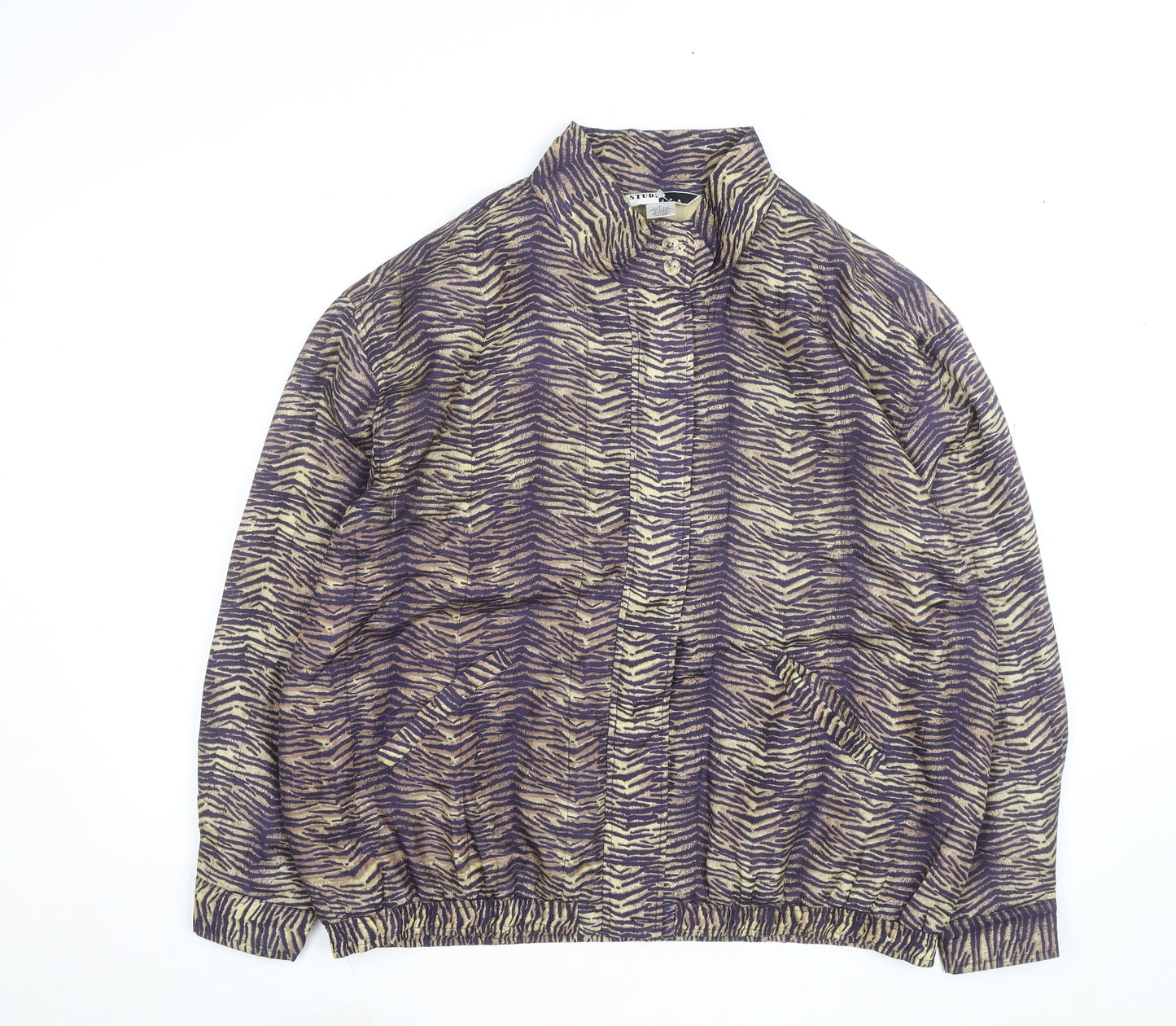 Studio JPR Women's Multicoloured Silk Animal Print Bomber Jacket L