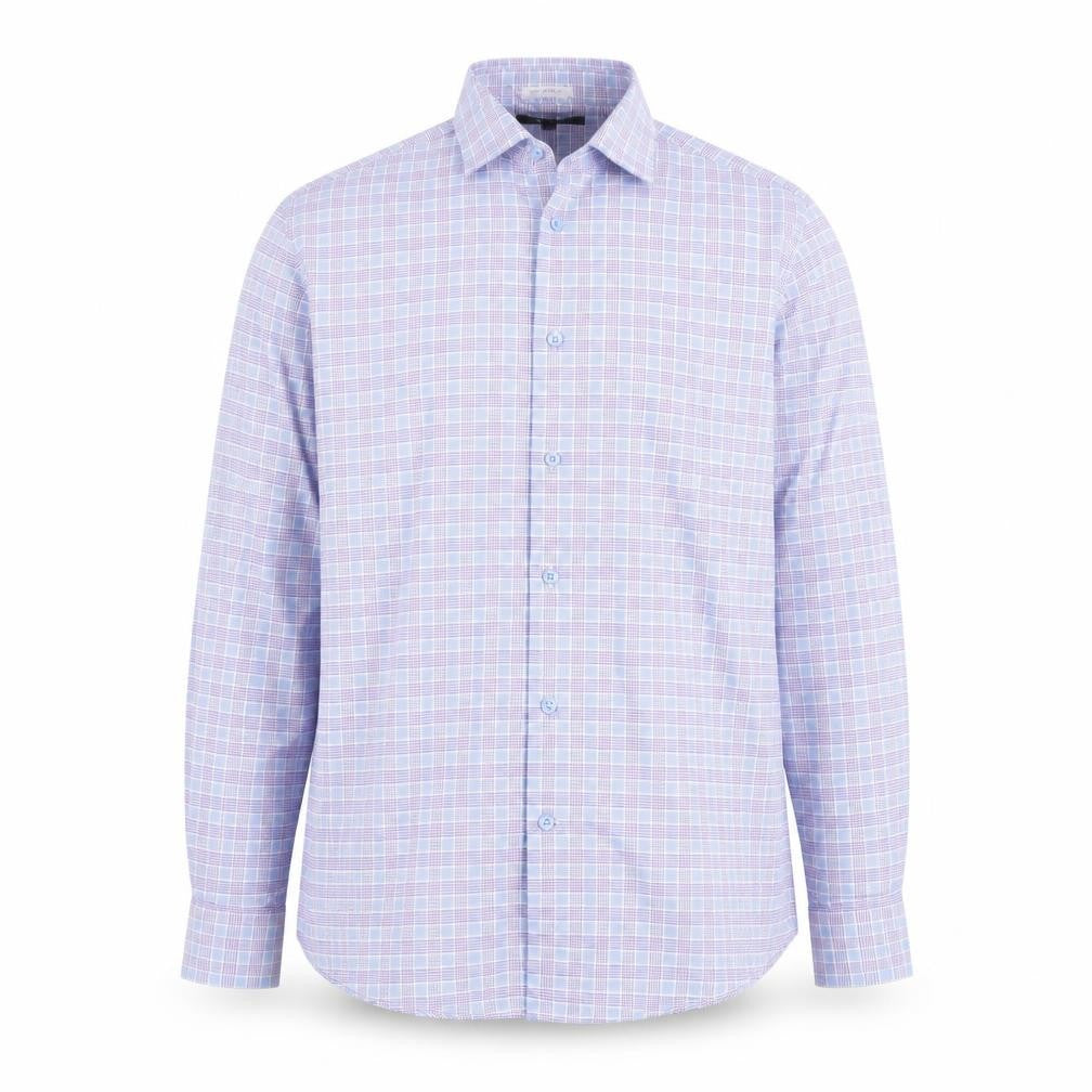 Dunnes Men's Blue Slim Fit Long Sleeve Check Shirt Size L