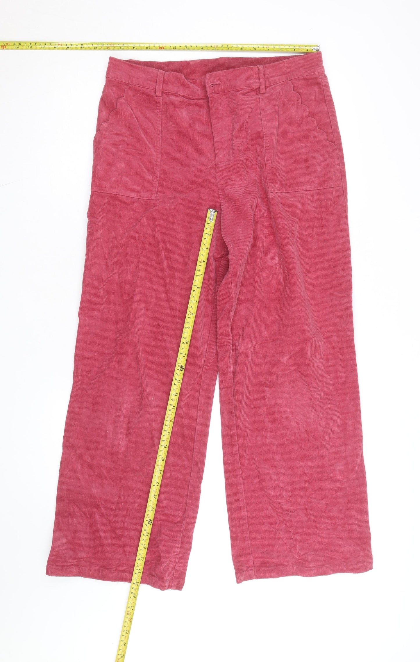 Oliver Bonas Women’s Pink Wide-Leg Corduroy Jeans Size 12