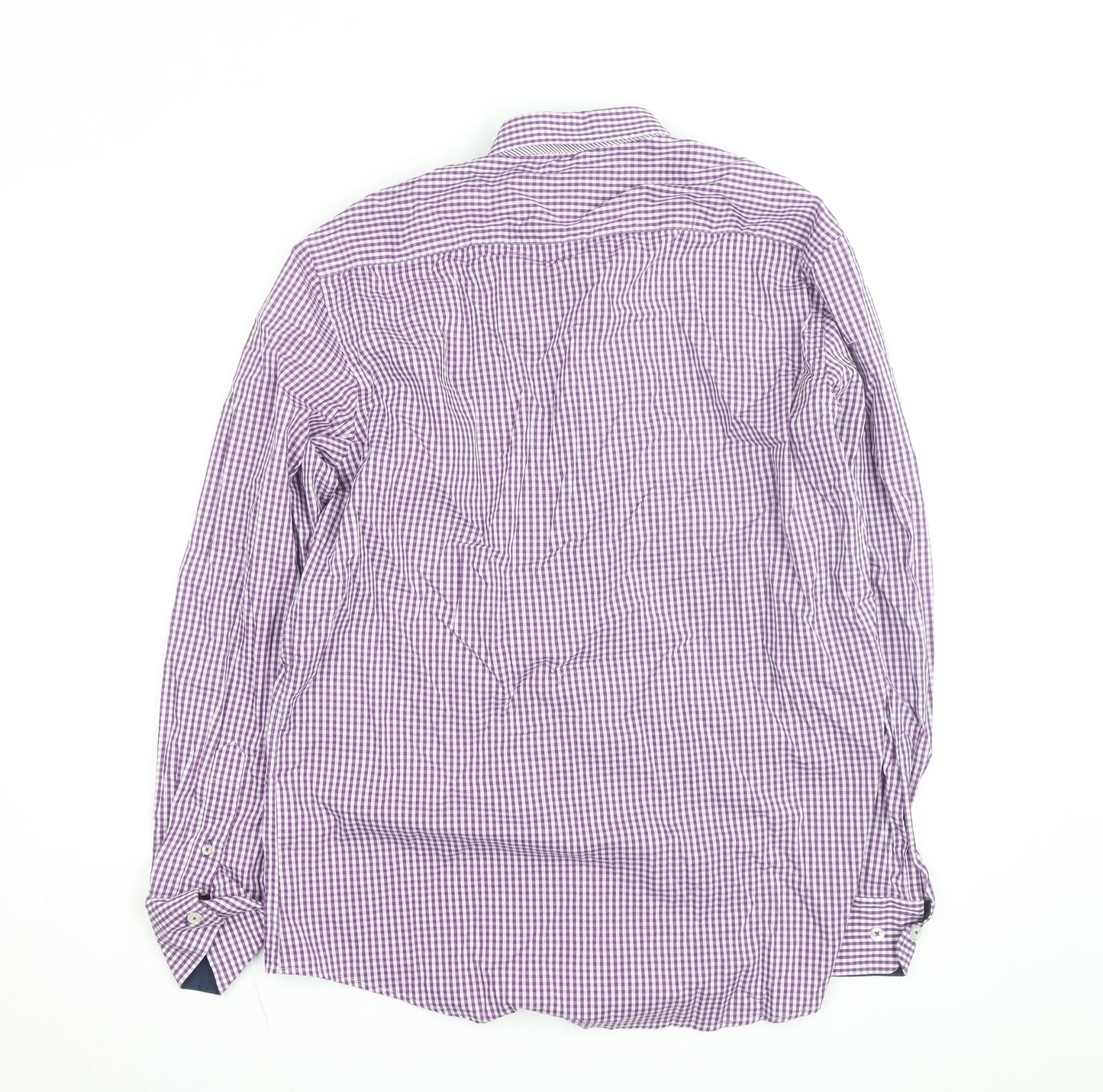 6th Sense Men's Purple Check Long Sleeve Button-Up Shirt Size L