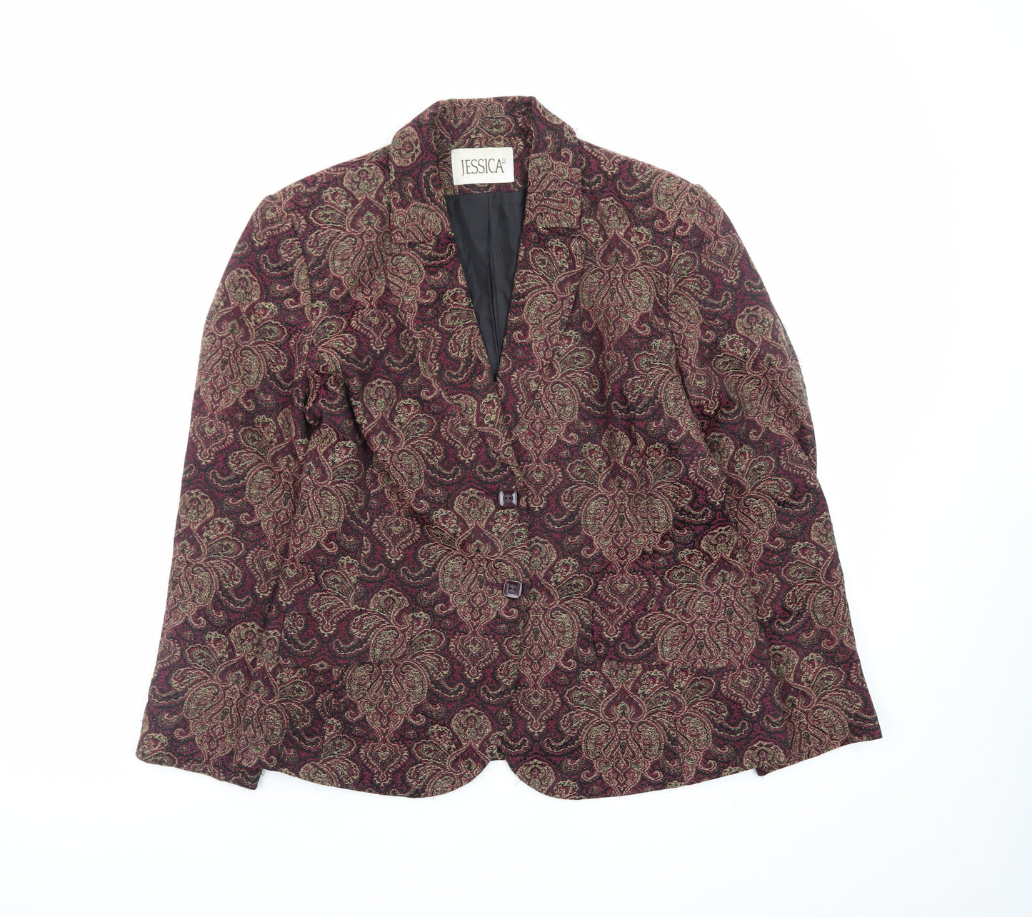 Jessica Womens Multicoloured Paisley Blazer Size 8 Classic Lined Jacket