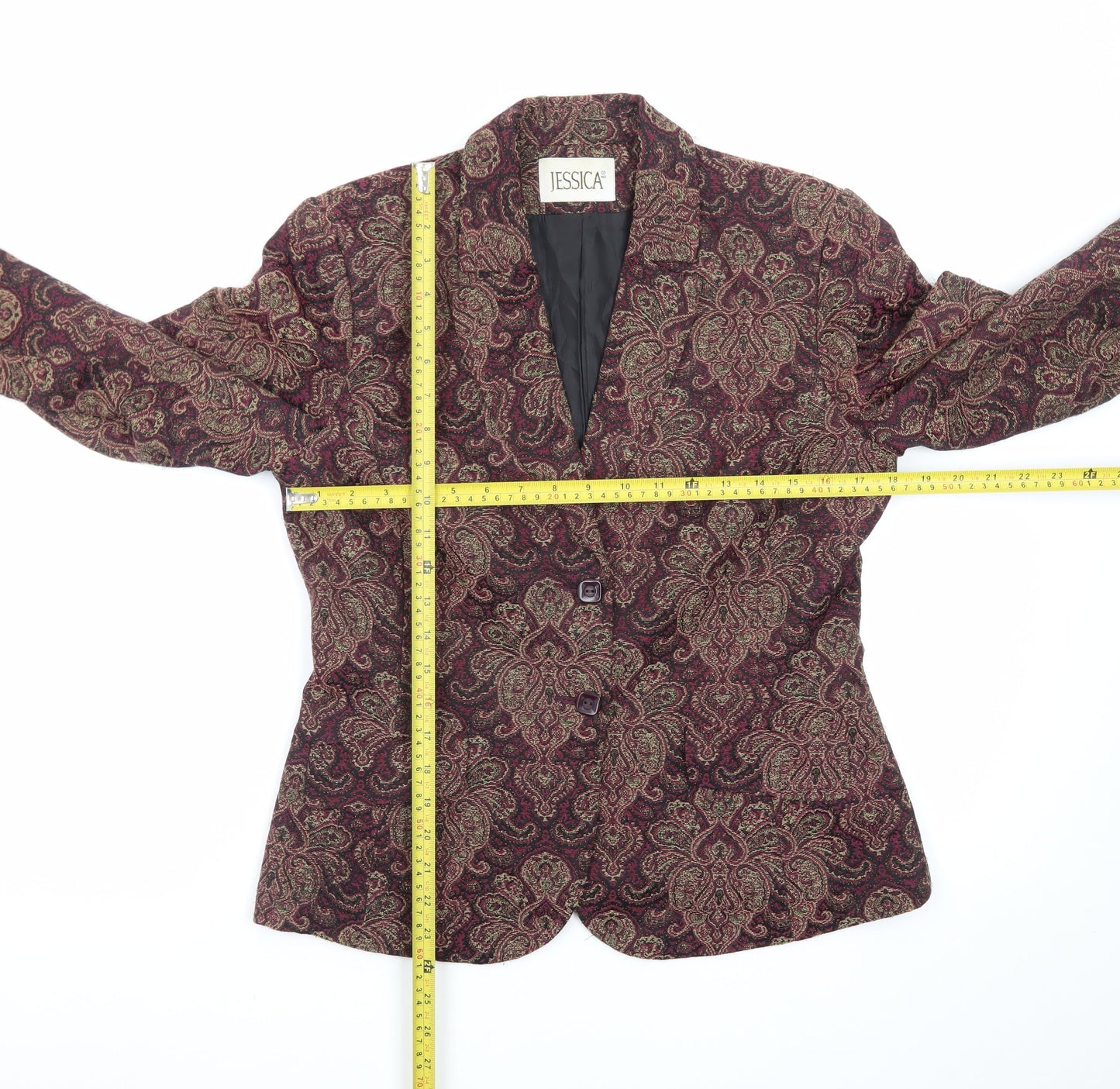 Jessica Womens Multicoloured Paisley Blazer Size 8 Classic Lined Jacket