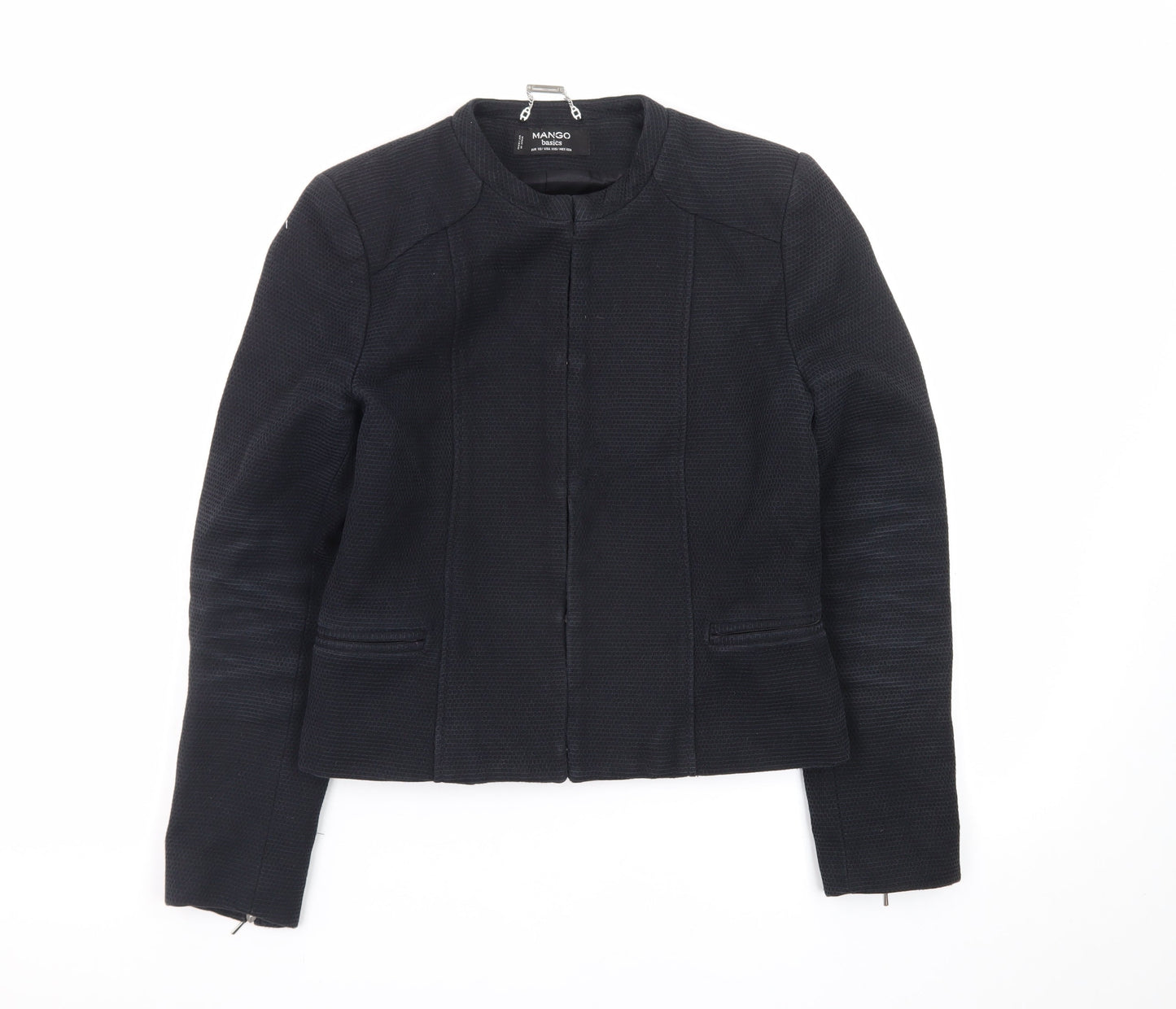 Mango Women’s Black XS Collarless Slim Fit Blazer Jacket
