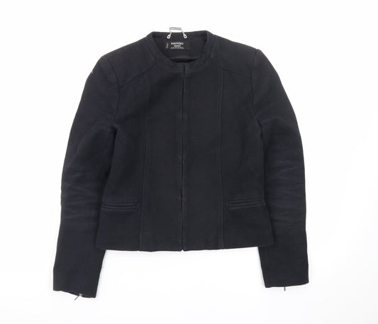 Mango Women’s Black XS Collarless Slim Fit Blazer Jacket