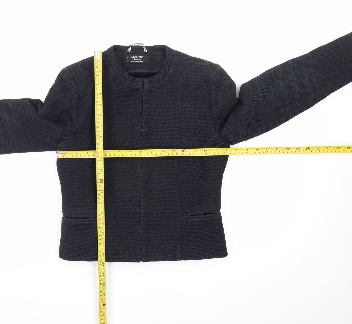 Mango Women’s Black XS Collarless Slim Fit Blazer Jacket