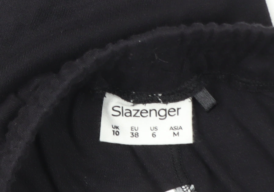 Slazenger Womens Black Jogger Trousers Size 10 Fleece Comfort Fit