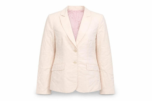 Oasis Women Beige Blazer Size 10 Linen Viscose Formal Jacket