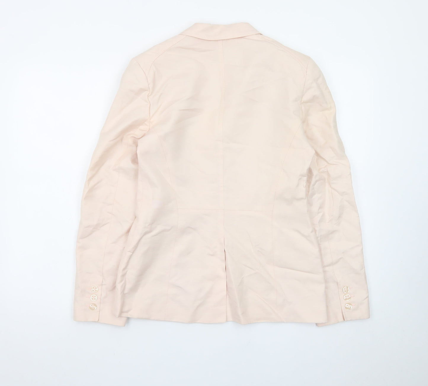 Oasis Women Beige Blazer Size 10 Linen Viscose Formal Jacket