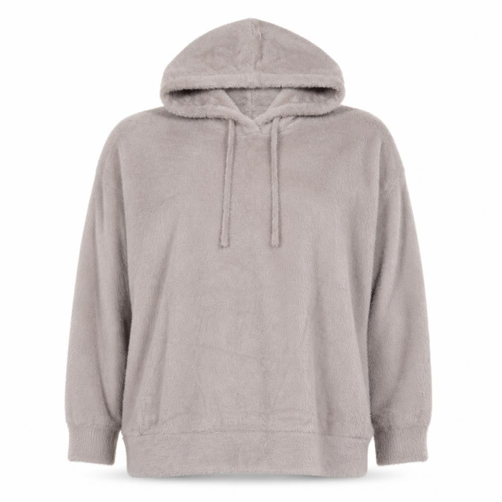 Marks & Spencer Women Beige Hooded Fleece Pullover Jumper Size L