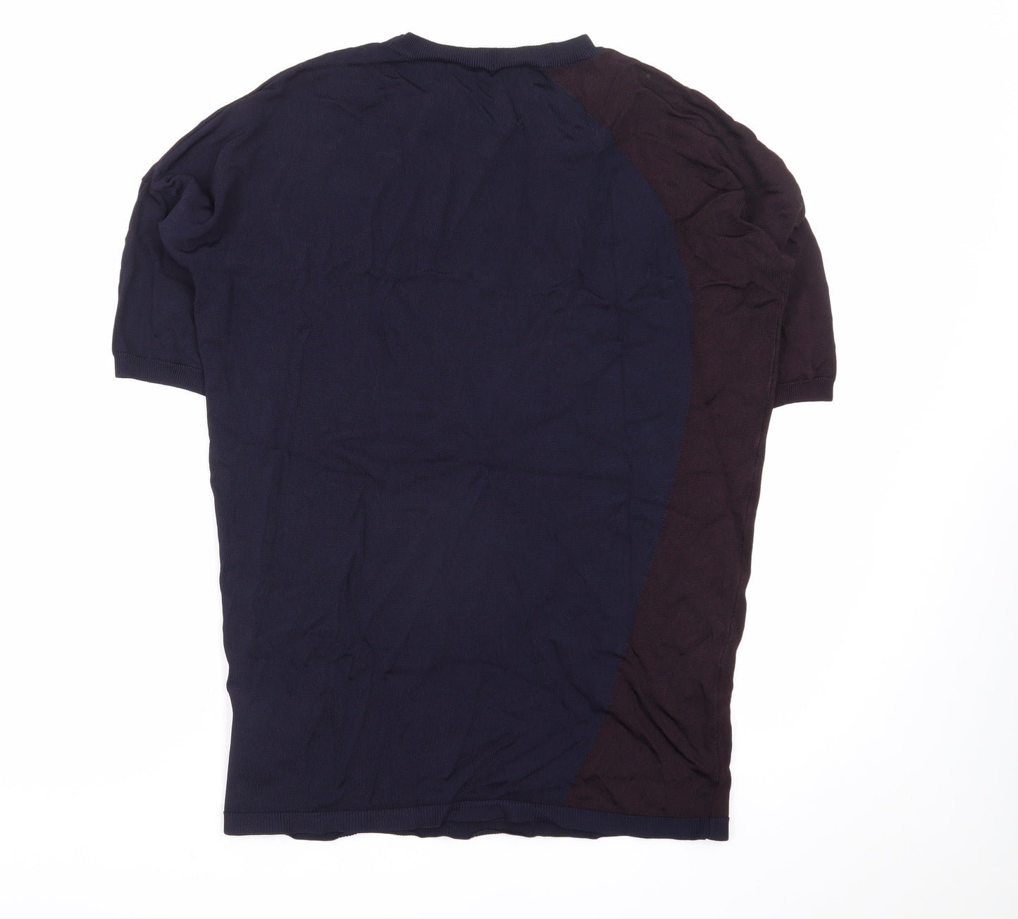 Phase Eight Unisex Blue Colourblock Knit Short Sleeve T-Shirt XS