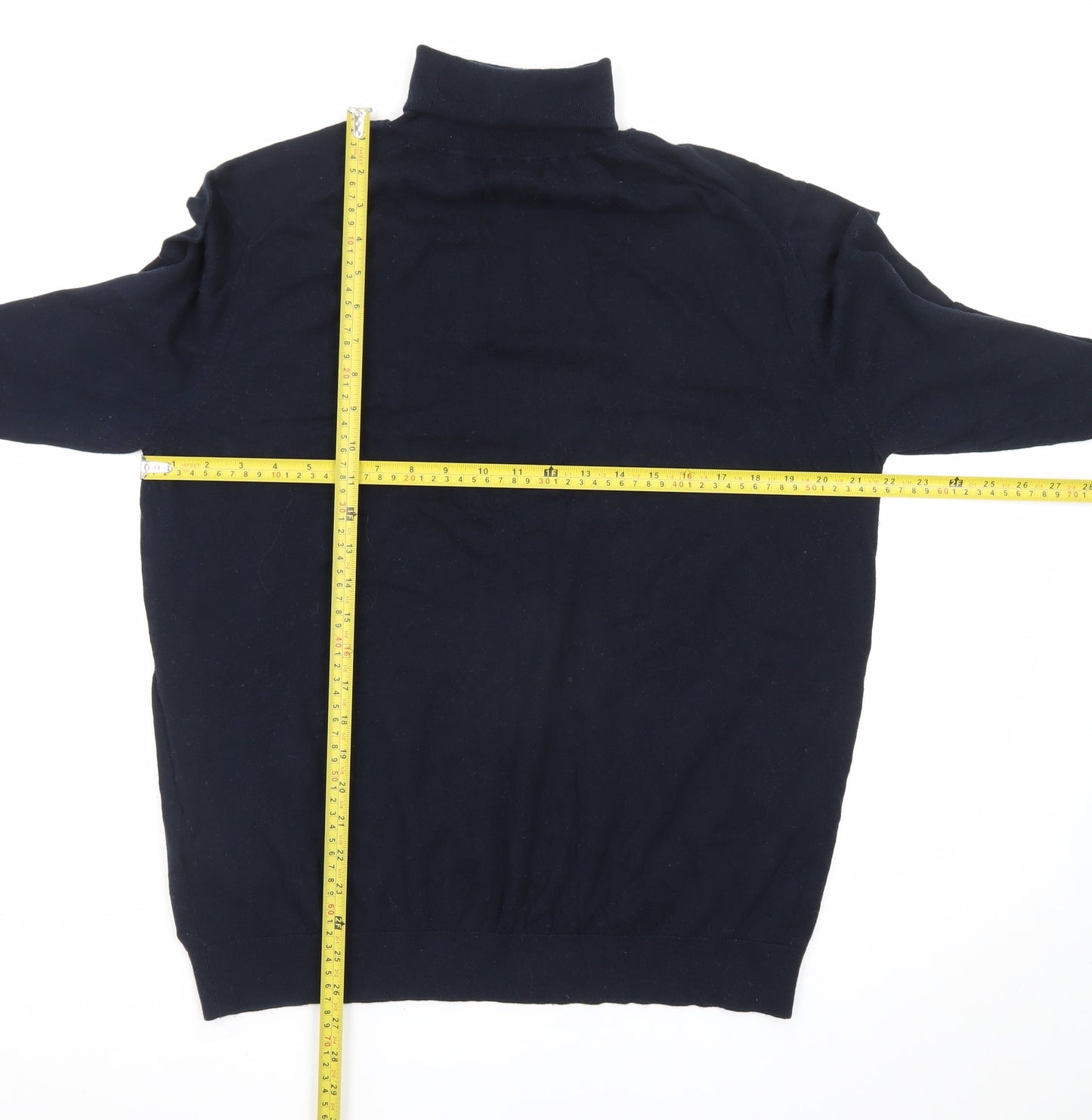 Replay Men's Blue Cotton Roll Neck Jumper XL