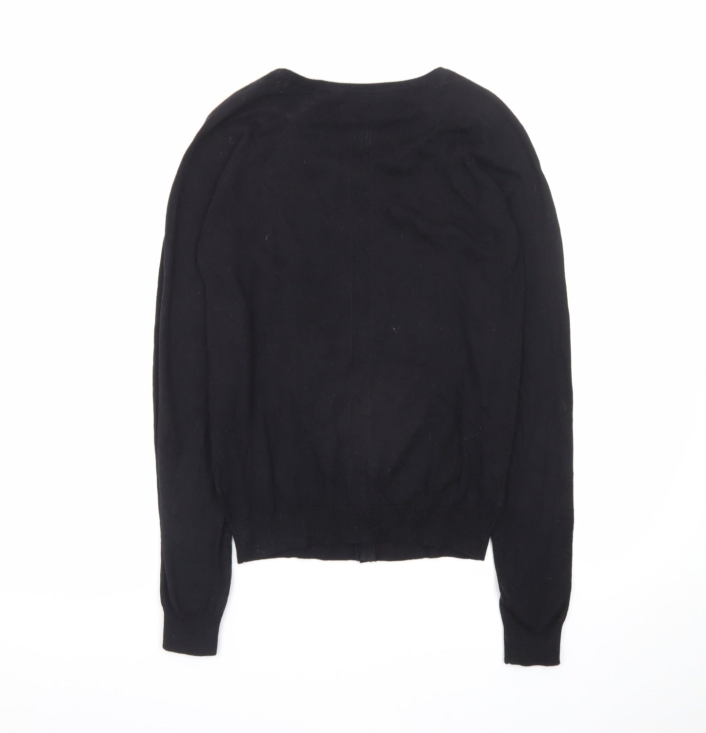Next Women's Black Crew Neck Cardigan Size 8 Cotton Blend