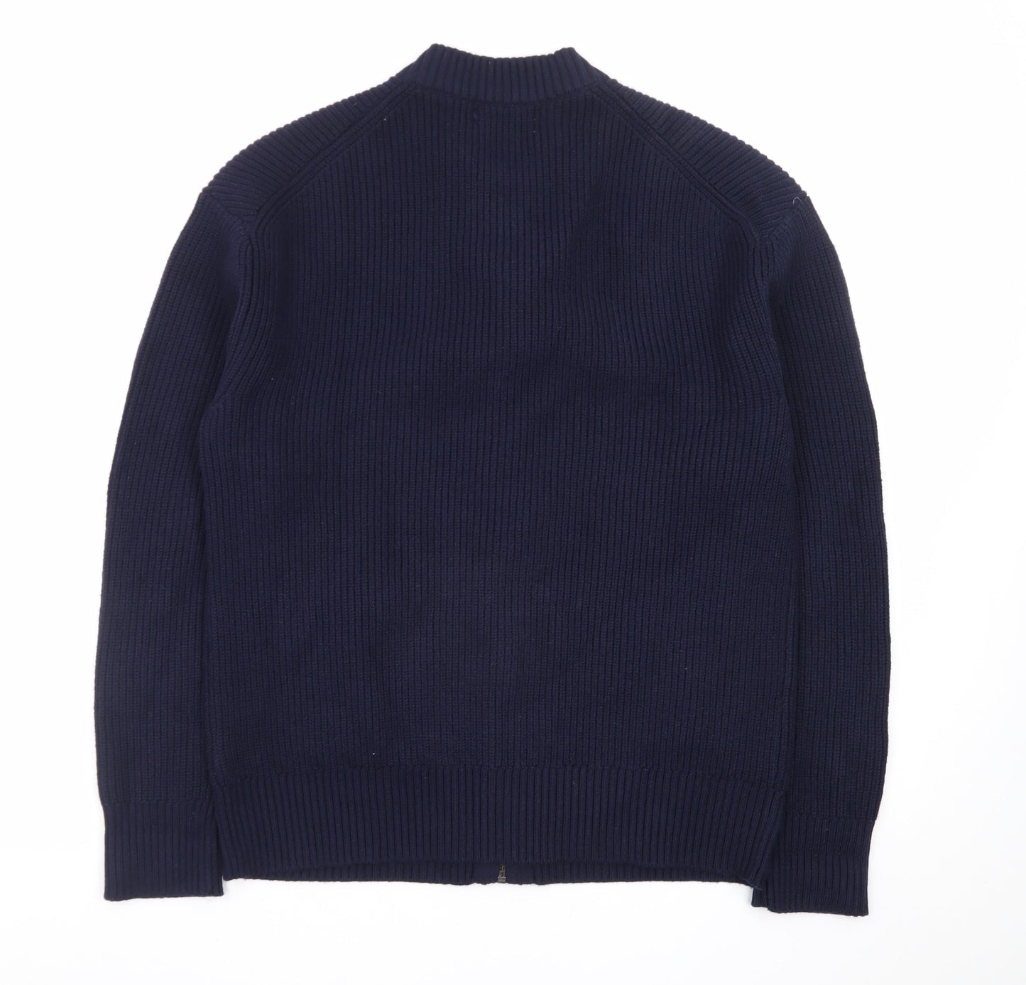 Marks and Spencer Men's Blue Full Zip Knit Jumper Medium