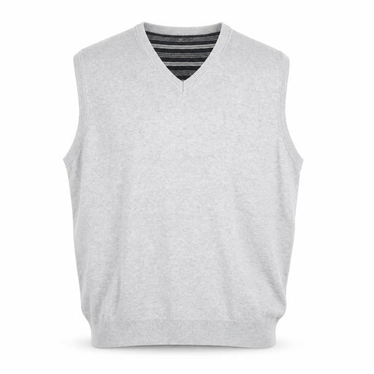 Marks & Spencer Blue Harbour Men's Grey XL V-Neck Cotton Knit Vest