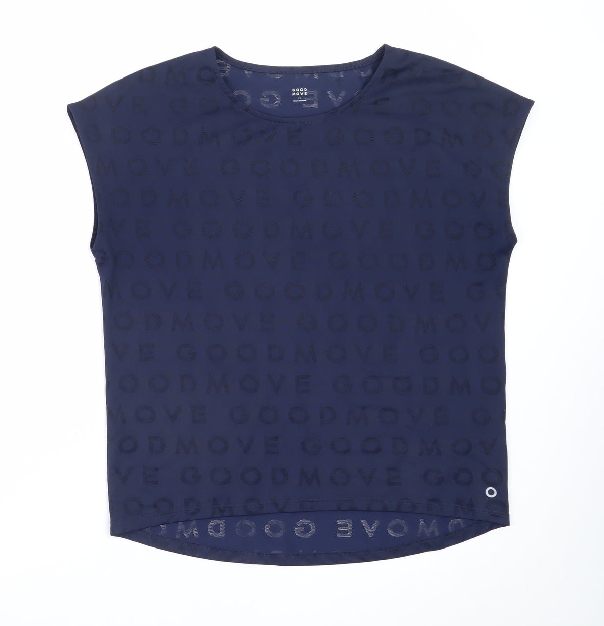 Marks & Spencer Women Navy Blue Polyester Blend Sleeveless T-Shirt Size 12