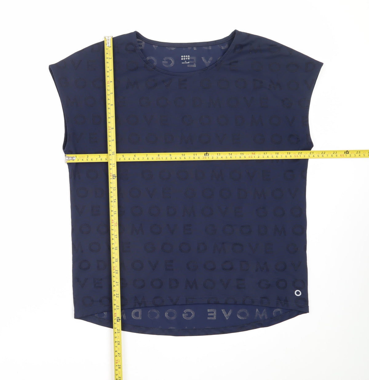 Marks & Spencer Women Navy Blue Polyester Blend Sleeveless T-Shirt Size 12