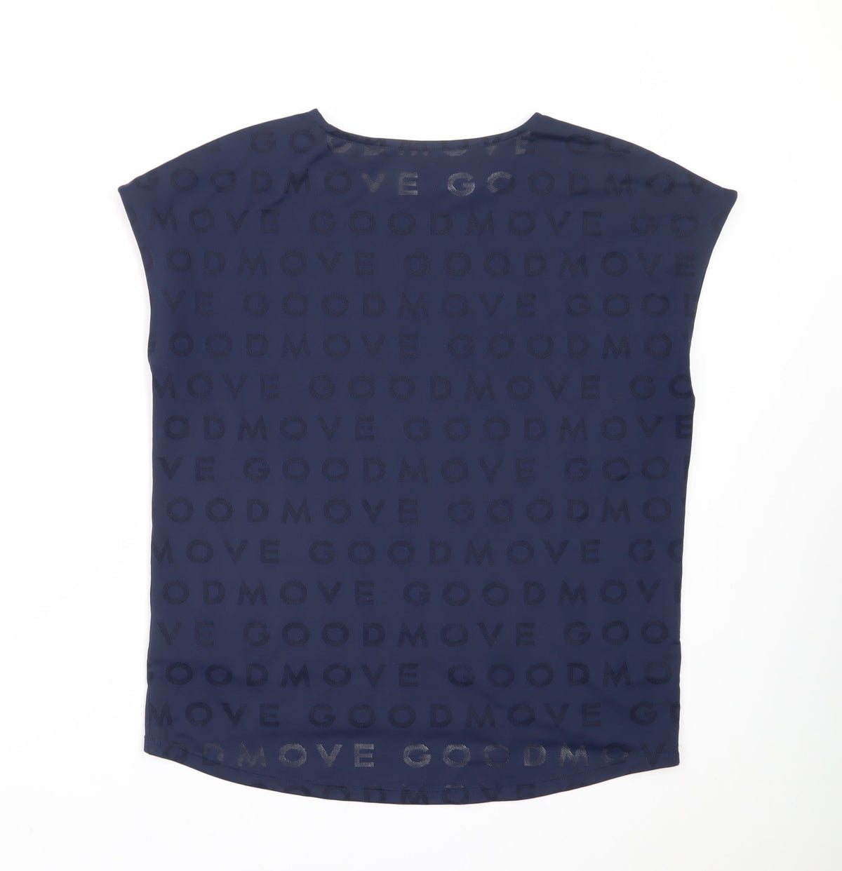 Marks & Spencer Women Navy Blue Polyester Blend Sleeveless T-Shirt Size 12