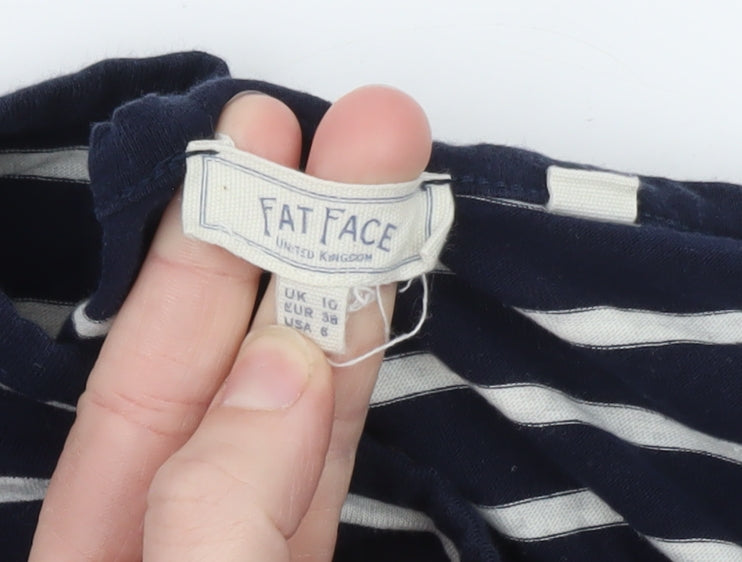 Fat Face Women’s Blue Striped Cotton Shift Dress Size 10