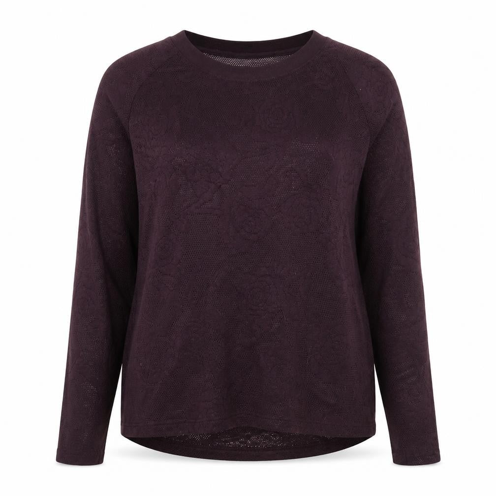 Marks & Spencer Womens Purple Floral Knit Pullover Jumper Size 14