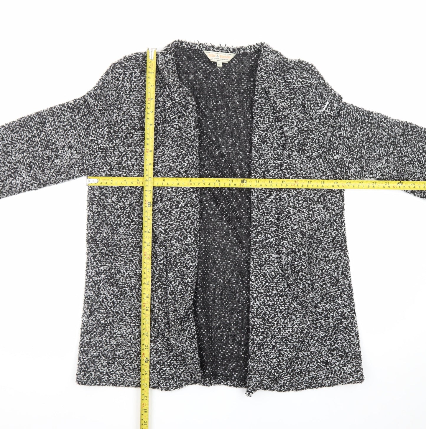 Billie & Blossom by Dorothy Perkins Women's Black & White Open Knit Cardigan Size 16