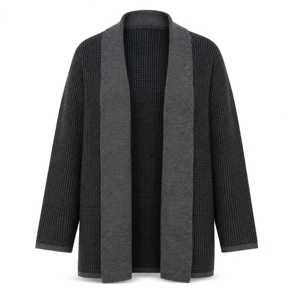 Orvis Womens Grey Wool Long Sleeve Open Front Cardigan L