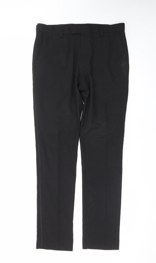 Next Men’s Black Regular Fit Dress Pants 32W 33L Formal Trousers