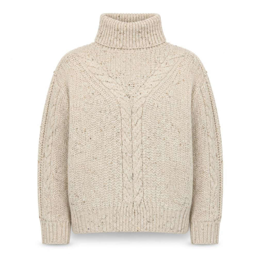Marks and Spencer Womens Beige Roll Neck Chunky Knit Jumper M