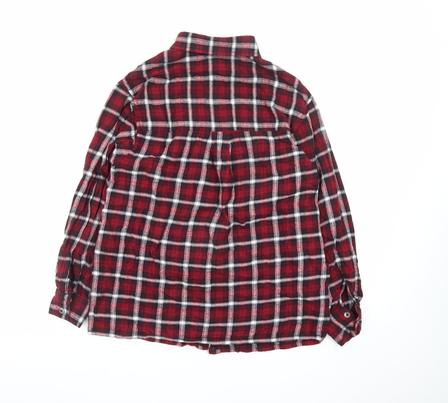 Brave Soul Women's Red Checked Flannel Button-Up Shirt Size S