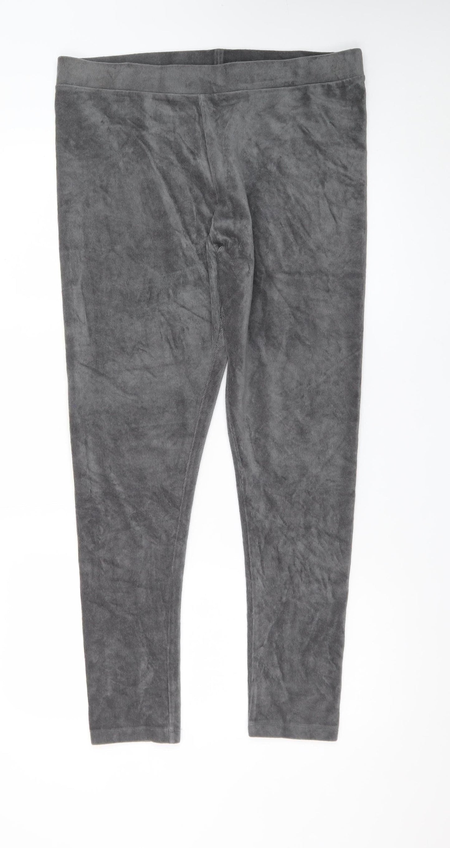 Spirit Women Grey Velour Stretch Leggings Size 16